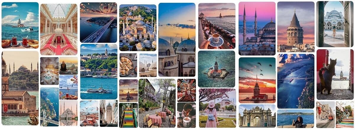 A collection of Istanbul landmarks, neighbourhoods and local experiences